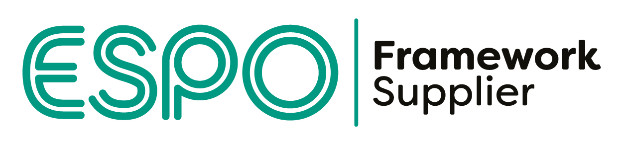 ESPO Framework Supplier logo with 'ESPO' written in green on the right and 'framework supplier' in black on the left.